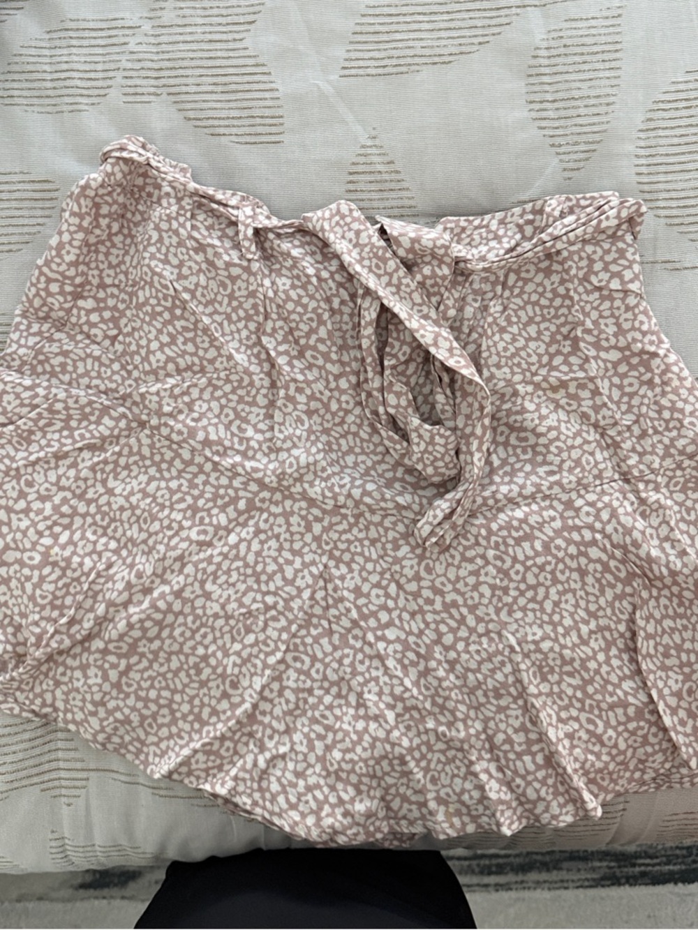 URBAN Romantics Blush Leopard Tie-Waist Skater Skirt